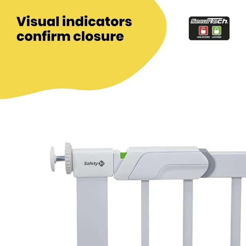 Safety 1st Secure Tech Flat Step Metal Gate Thin Step Over Bar 73 to 80 cm White Safety 1st