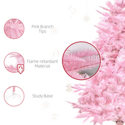 Christmas Tree 4ft Pink Artificial Xmas 341 Tips Automatic Open With Stand Decor