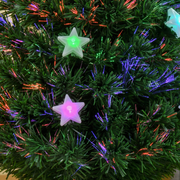 Christmas Tree 4ft Fibre Optic LED Prelit Green Artificial Xmas Star Light Stand