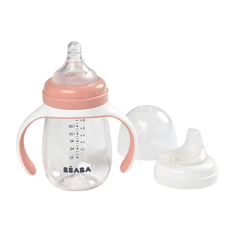 Béaba 2 In1 Learning Bottle Pink 210ml Baby Products Wholesaler