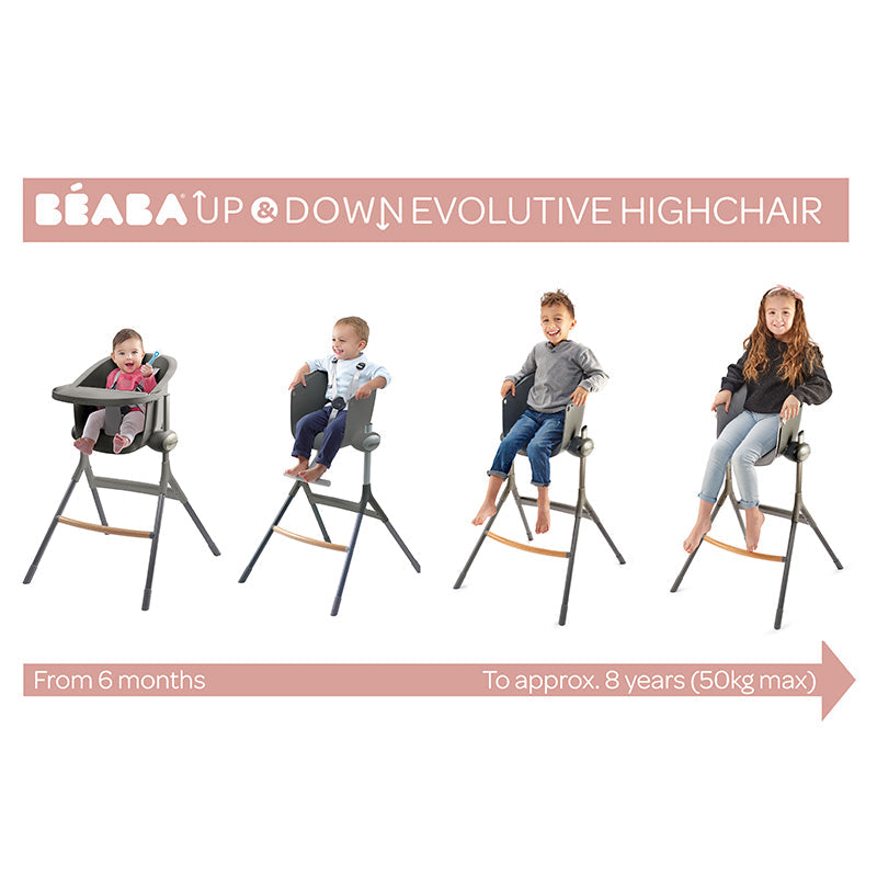 Béaba Up & Down Evolutive Highchair Dark Grey Baby Products Wholesaler