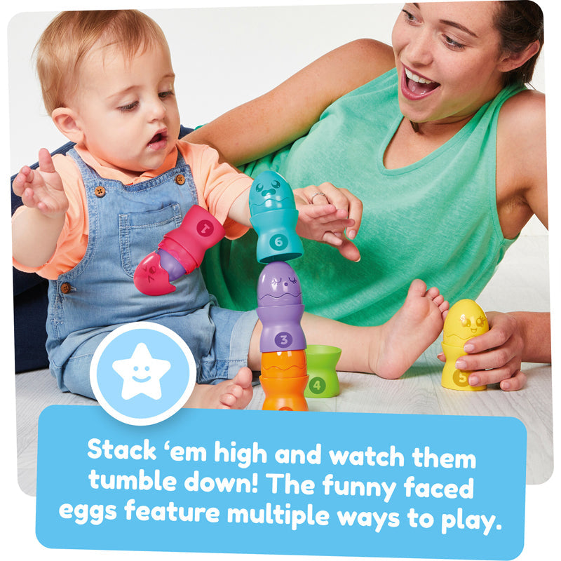 Tomy Toomies Hide & Squeak Egg Stackers Baby Products Wholesaler