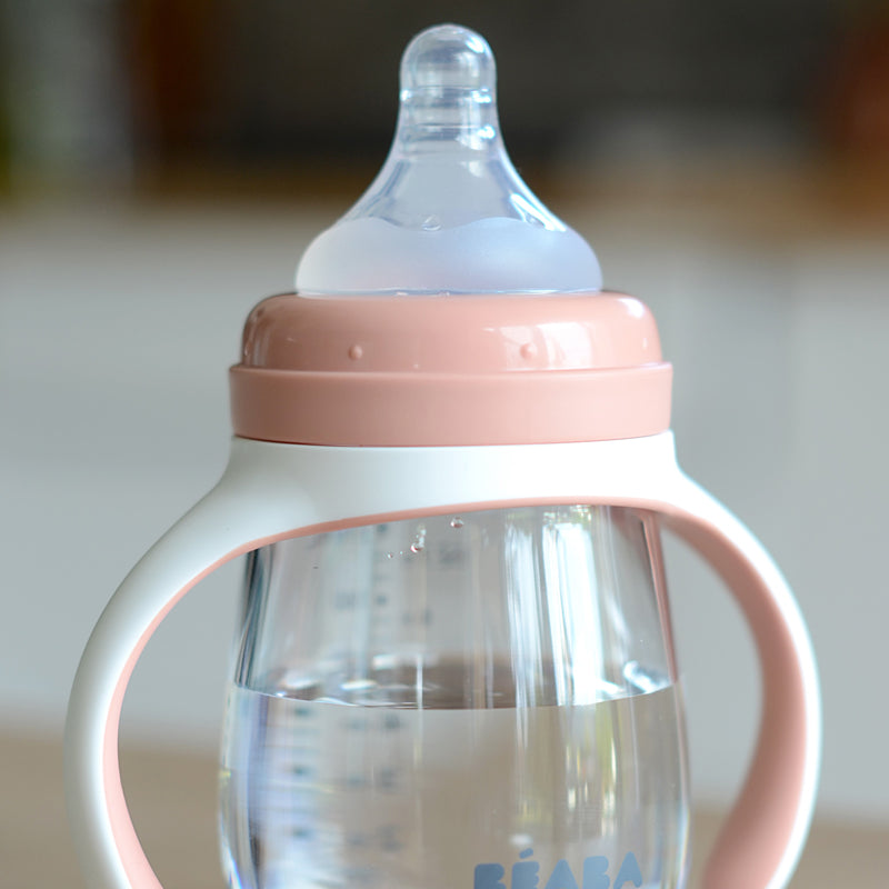 Béaba 2 In1 Learning Bottle Pink 210ml Baby Products Wholesaler