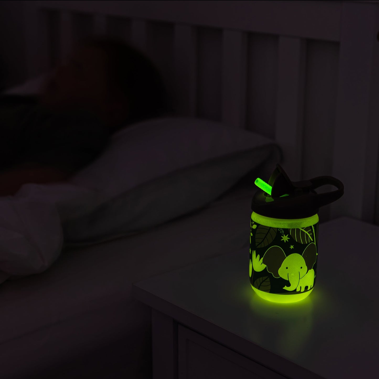 Vital Baby Hydrate Sippy Straw Glow in the Dark Woodland Glow 350ml Baby Products Wholesaler