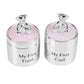 Bambino Silverplated First Tooth & Curl Set Pink Baby Products Wholesaler