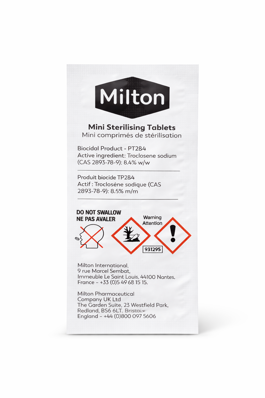 Milton Mini Sterilising Tablet Baby Soother Sanitising Dummy Germs Cleaner