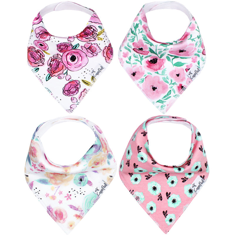 Copper Pearl Bibs Bloom 4Pk Baby Products Wholesaler