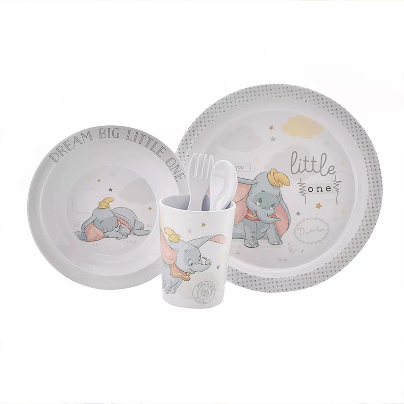 Disney Magical Beginnings Melamine Crockery Set 5Pk Dumbo