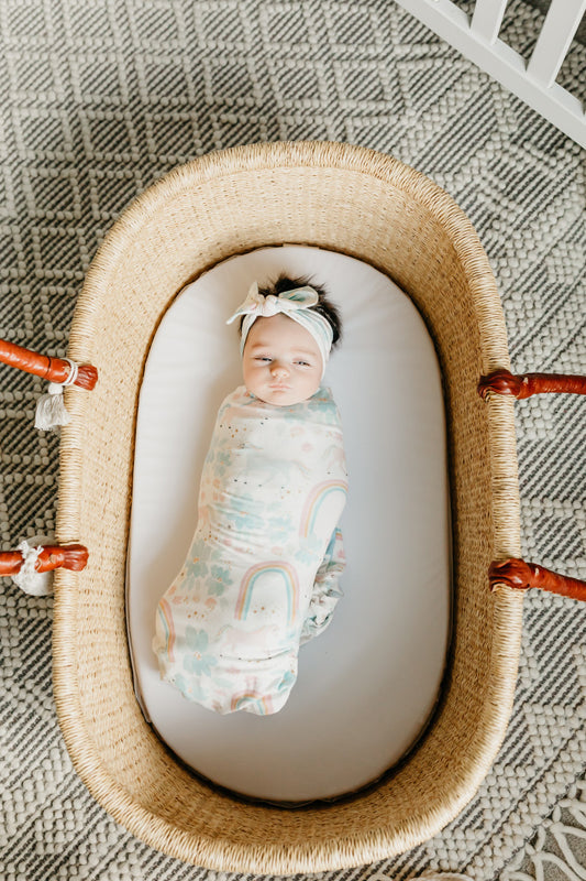 Copper Pearl Knitted Swaddle Blanket Whimsy Baby Products Wholesaler