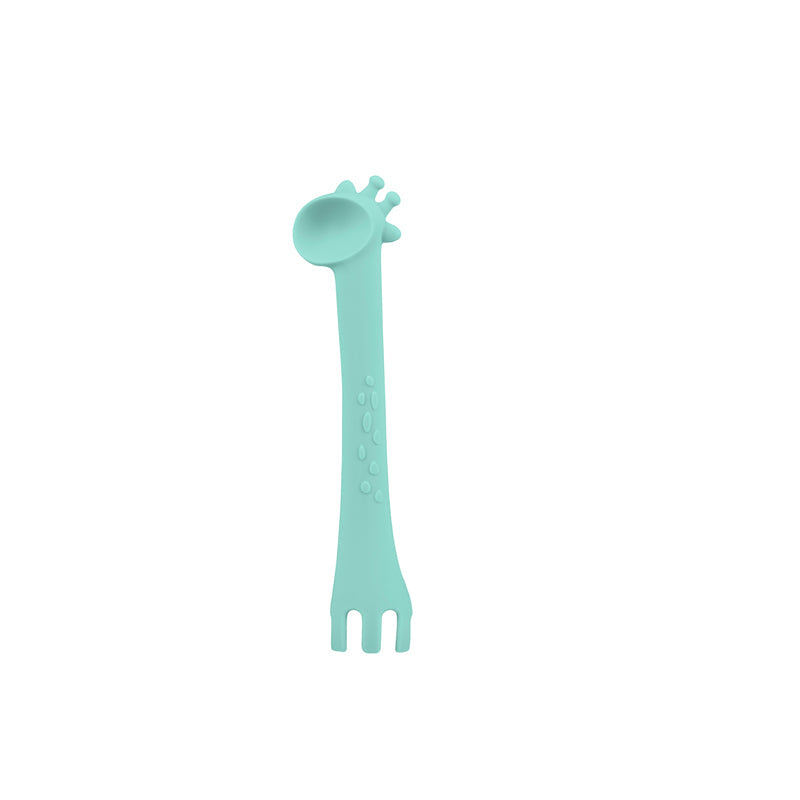 Kikka Boo Silicone Spoon With Fork Giraffe Blue Baby Products Wholesaler
