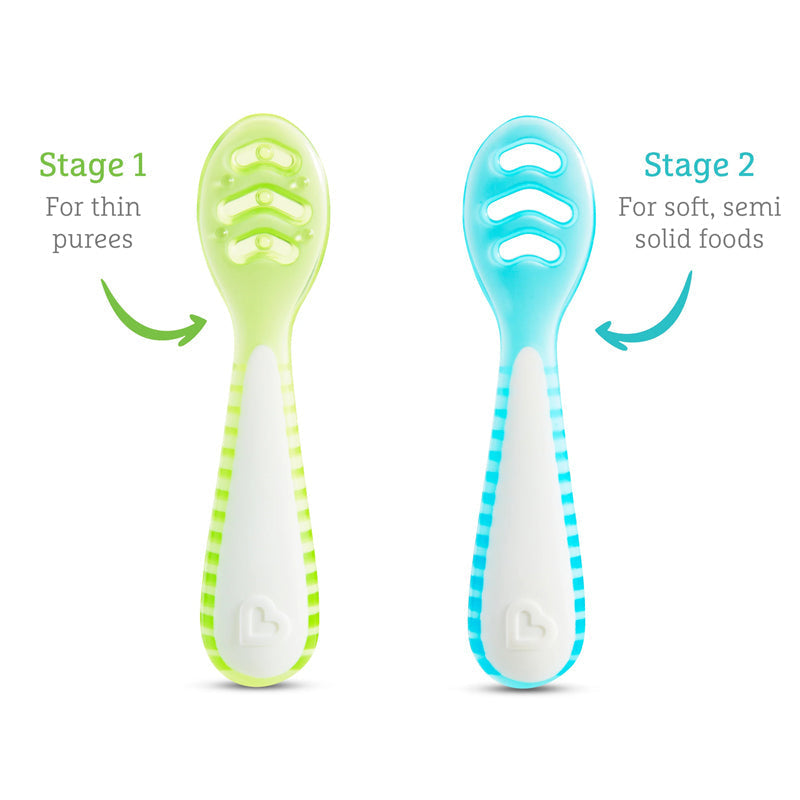 Munchkin Gentle Dip Multistage First Spoons Blue Green 3Pk Baby Products Wholesaler