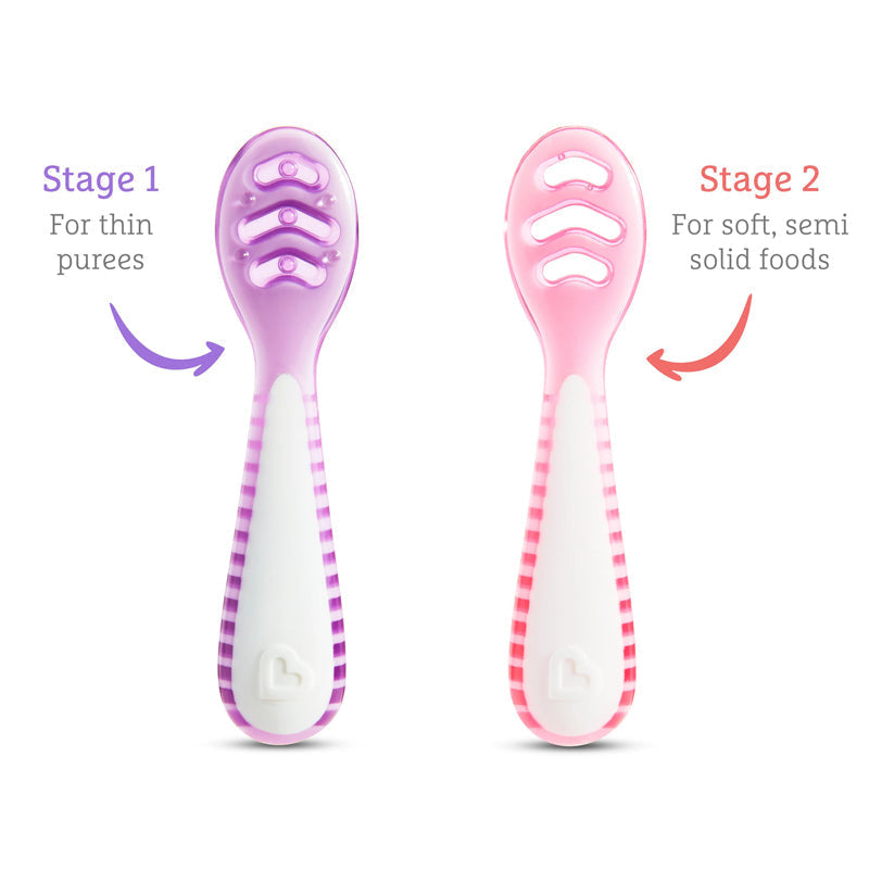 Munchkin Gentle Dip Multistage First Spoons Pink Purple 3Pk Baby Products Wholesaler