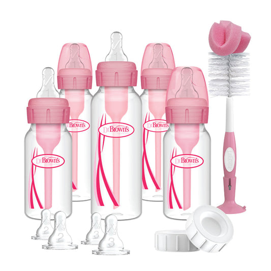 Dr Brown's Anti-Colic Options+ Narrow Neck Pink Baby Bottle Gift Set Baby Products Wholesaler