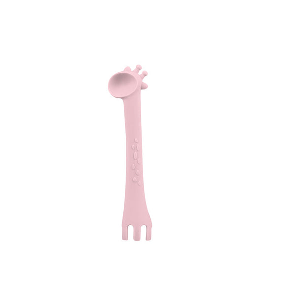 Kikka Boo Silicone Spoon With Fork Giraffe Pink Baby Products Wholesaler