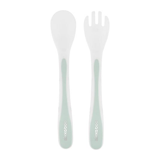 Kikka Boo Spoon and Fork Set Mint Baby Products Wholesaler