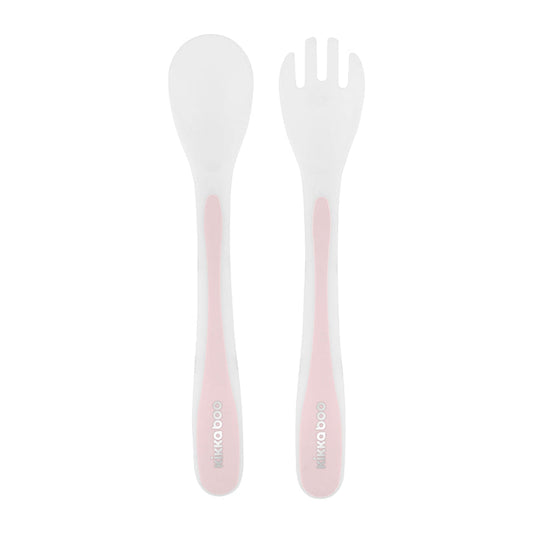Kikka Boo Spoon and Fork Set Pink Baby Products Wholesaler