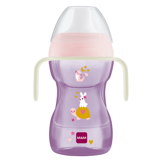 MAM Fun To Drink Cup & Glow with Handles Pink 270ml Baby Products Wholesaler