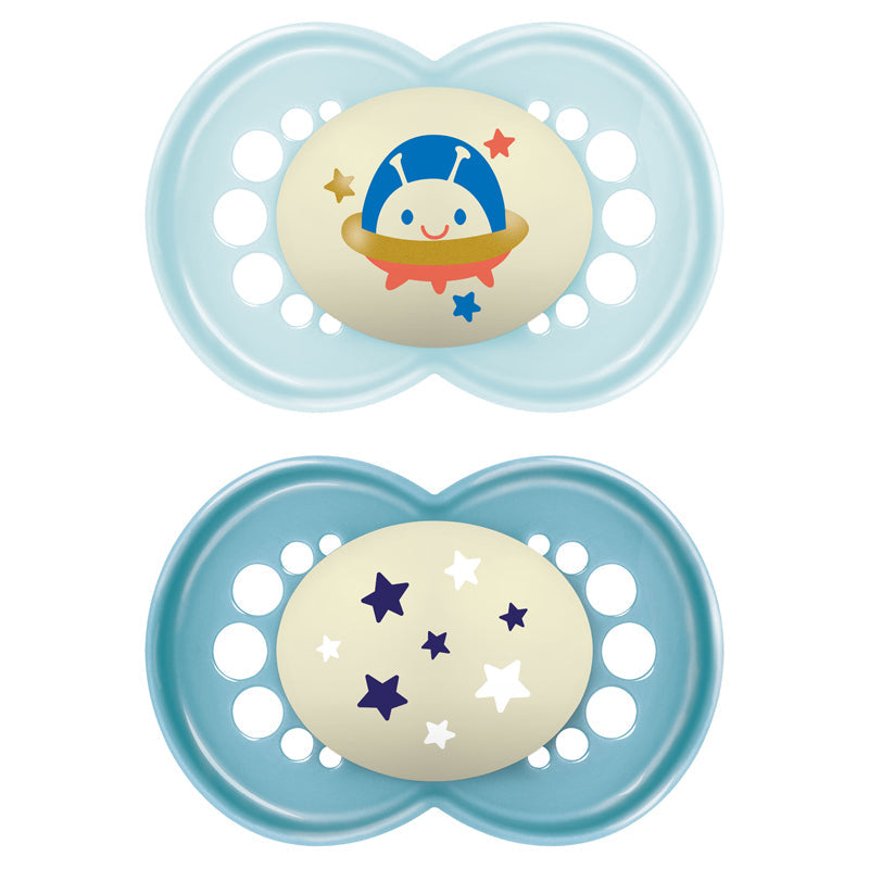 MAM Night Soother Blue Astro 18-36m 2Pk Baby Products Wholesaler