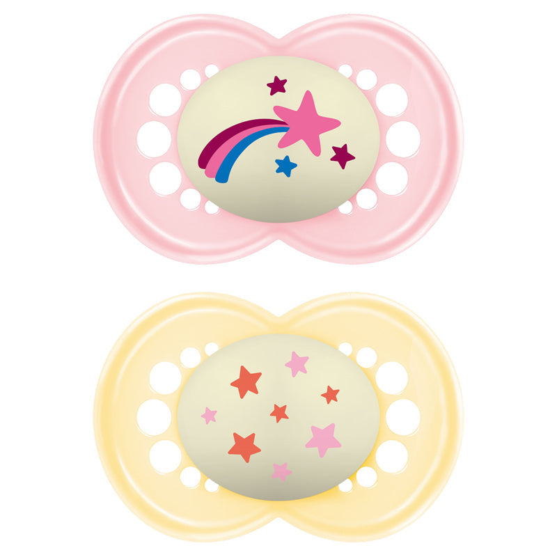 MAM Night Soother Pink Astro 18-36m 2Pk Baby Products Wholesaler