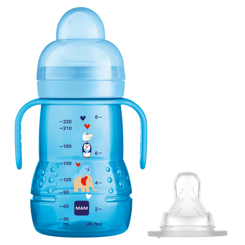 MAM Trainer Cup 2 in 1 Blue 220ml Baby Products Wholesaler