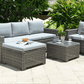 Marbella Grey 5-Seater Garden Sofa Set with Ottoman and Cover Bundle MINT Outdoor
