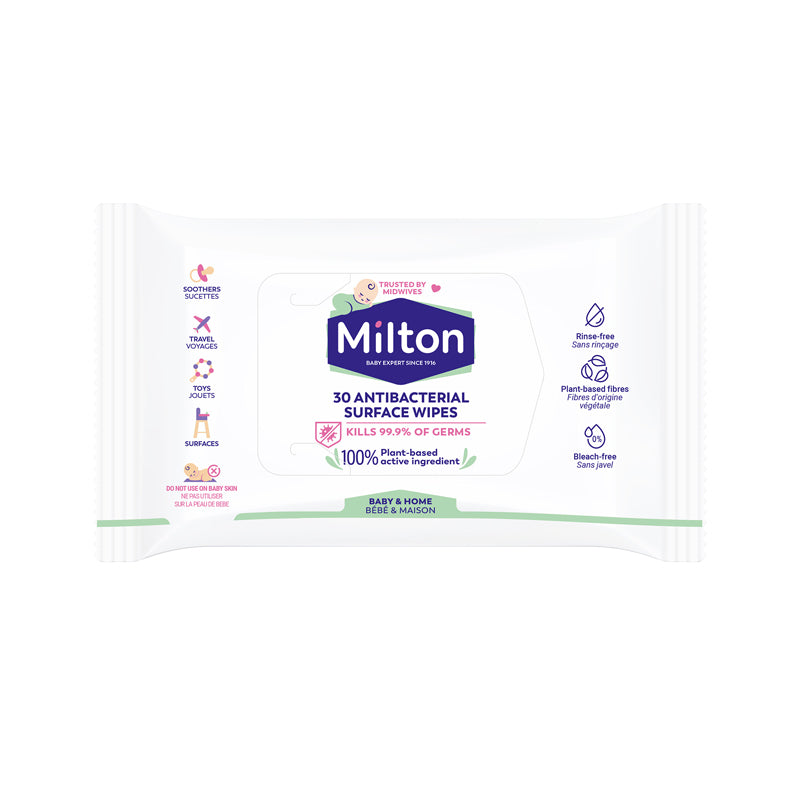 Milton Baby Newborn Antibacterial Surface Free of Fragrance Wipes