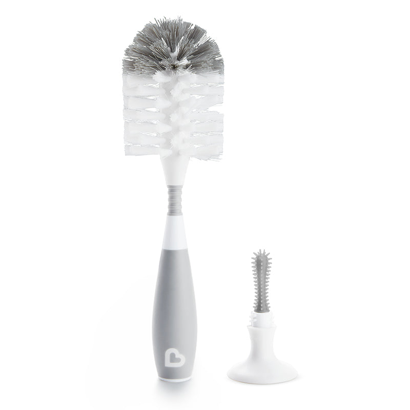 Munchkin Baby Milk Bottle and Teat Brush Cleaning Bristle Grey