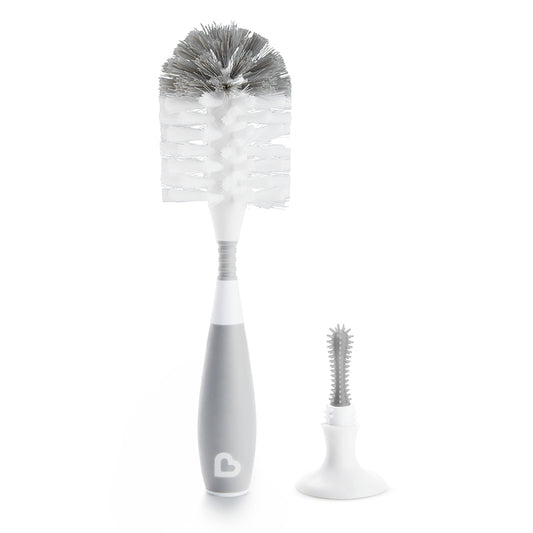 Munchkin Baby Milk Bottle and Teat Brush Cleaning Bristle Grey