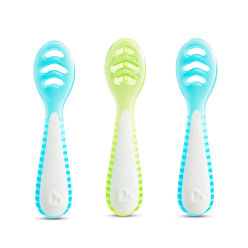 Munchkin Gentle Dip Multistage First Spoons Blue Green 3Pk Baby Products Wholesaler