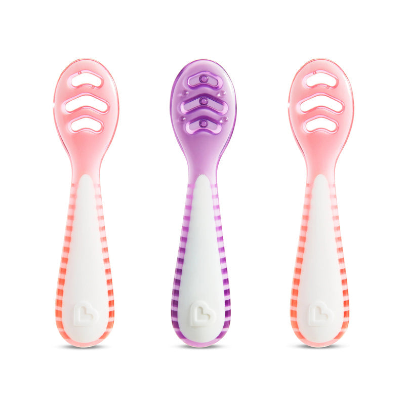 Munchkin Gentle Dip Multistage First Spoons Pink Purple 3Pk Baby Products Wholesaler