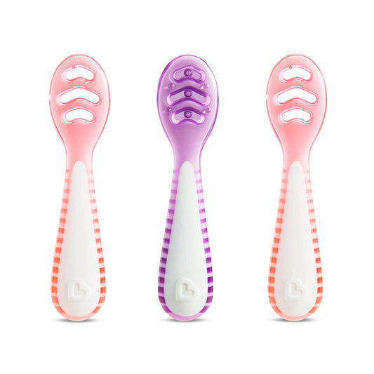 Munchkin Gentle Dip Multistage First Spoons Pink Purple 3Pk Baby Products Wholesaler