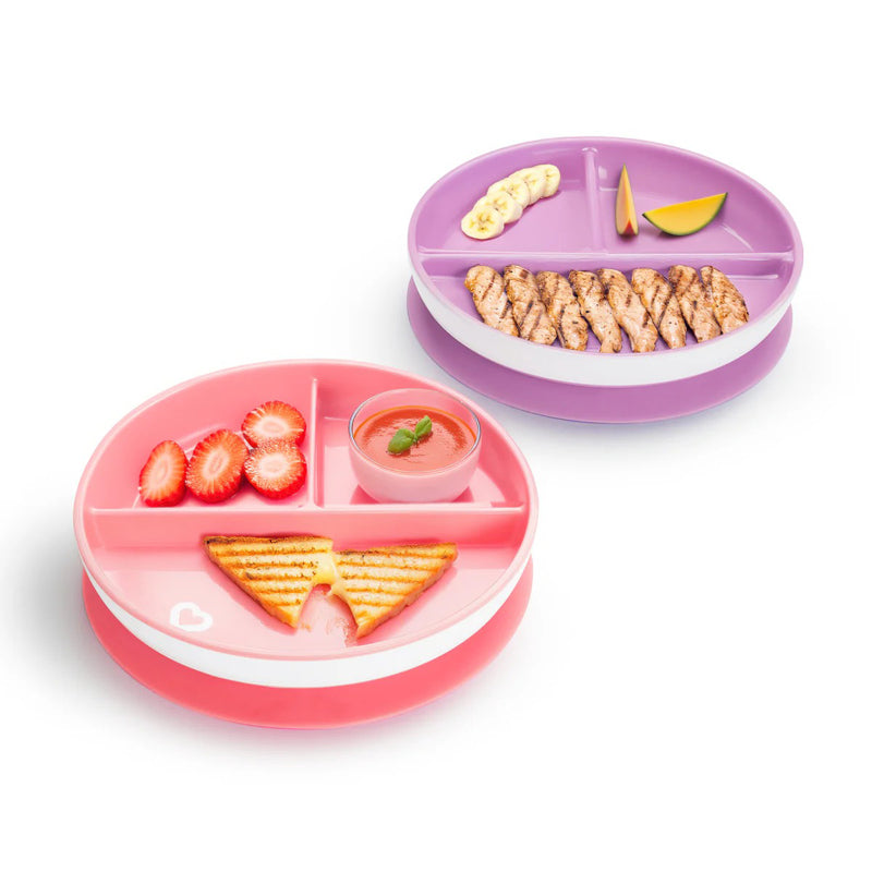Munchkin Suction Plate Pink 2Pk Baby Products Wholesaler