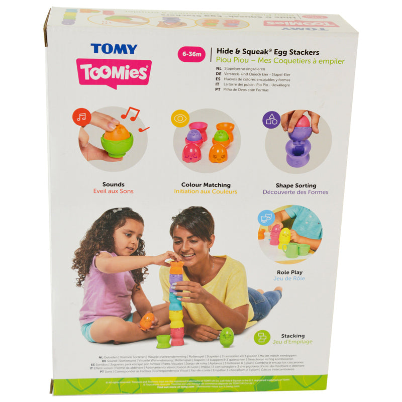 Tomy Toomies Hide & Squeak Egg Stackers Baby Products Wholesaler