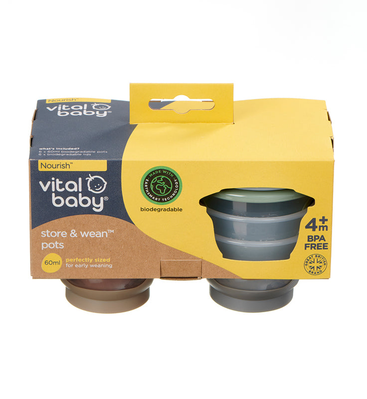 Vital Baby Nourish Store & Wean™ Pots 60ml 6Pk Baby Products Wholesaler