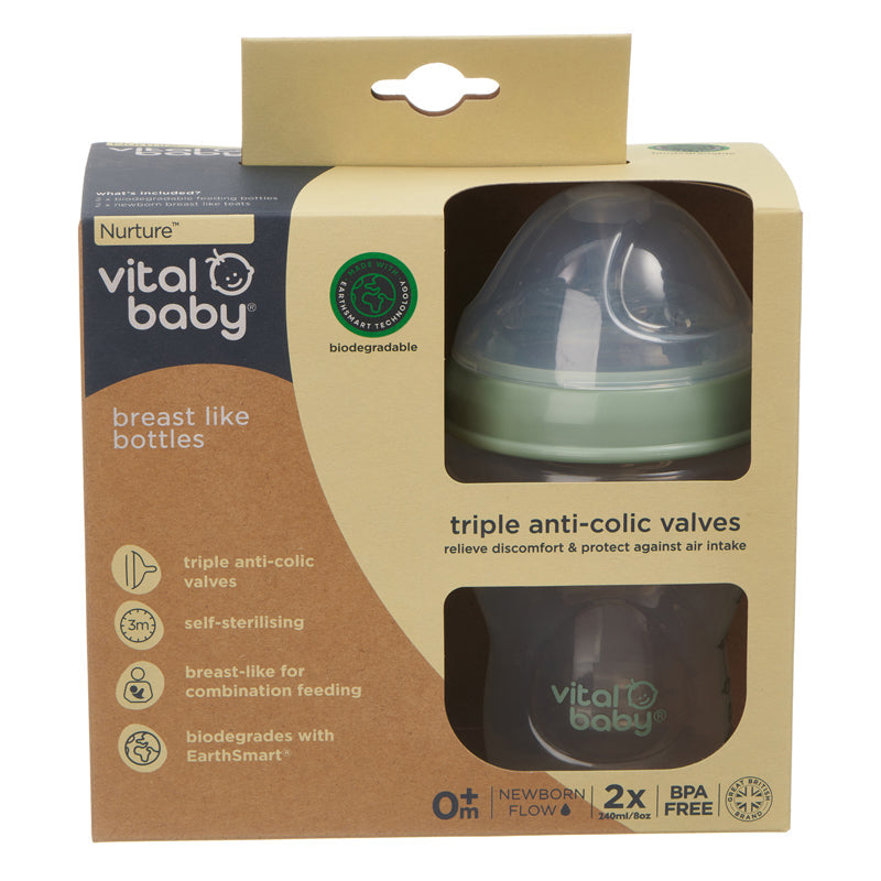 Vital Baby Nurture Breast Like Bottle 240ml 2Pk Baby Products Wholesaler