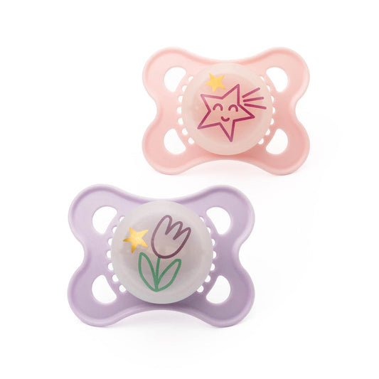 MAM Night Soother Pink 0-6m 2Pk Baby Products Wholesaler