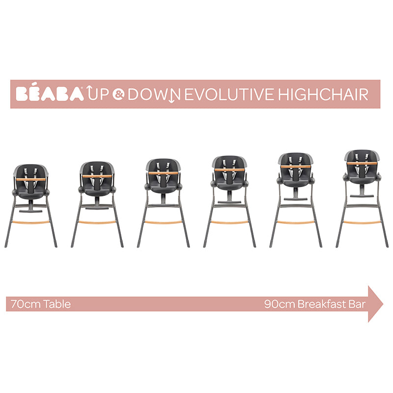 Béaba Up & Down Evolutive Highchair Dark Grey Baby Products Wholesaler