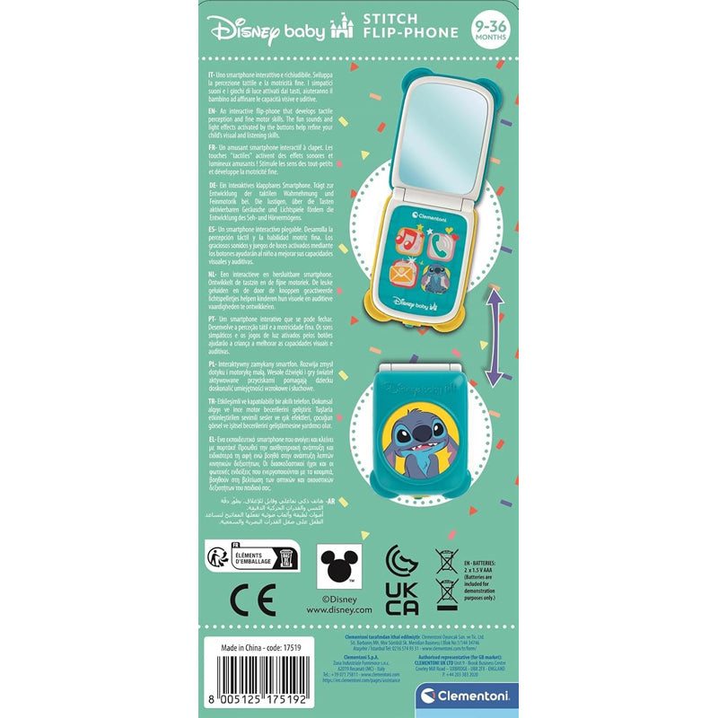 Clementoni Disney Stitch Flip Phone Baby Products Wholesaler