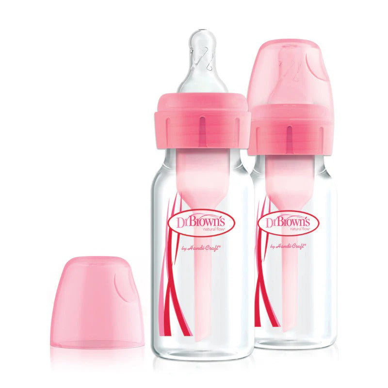 Dr Brown's Options+ Narrow Neck Bottle Pink 120ml 2Pk Baby Products Wholesaler