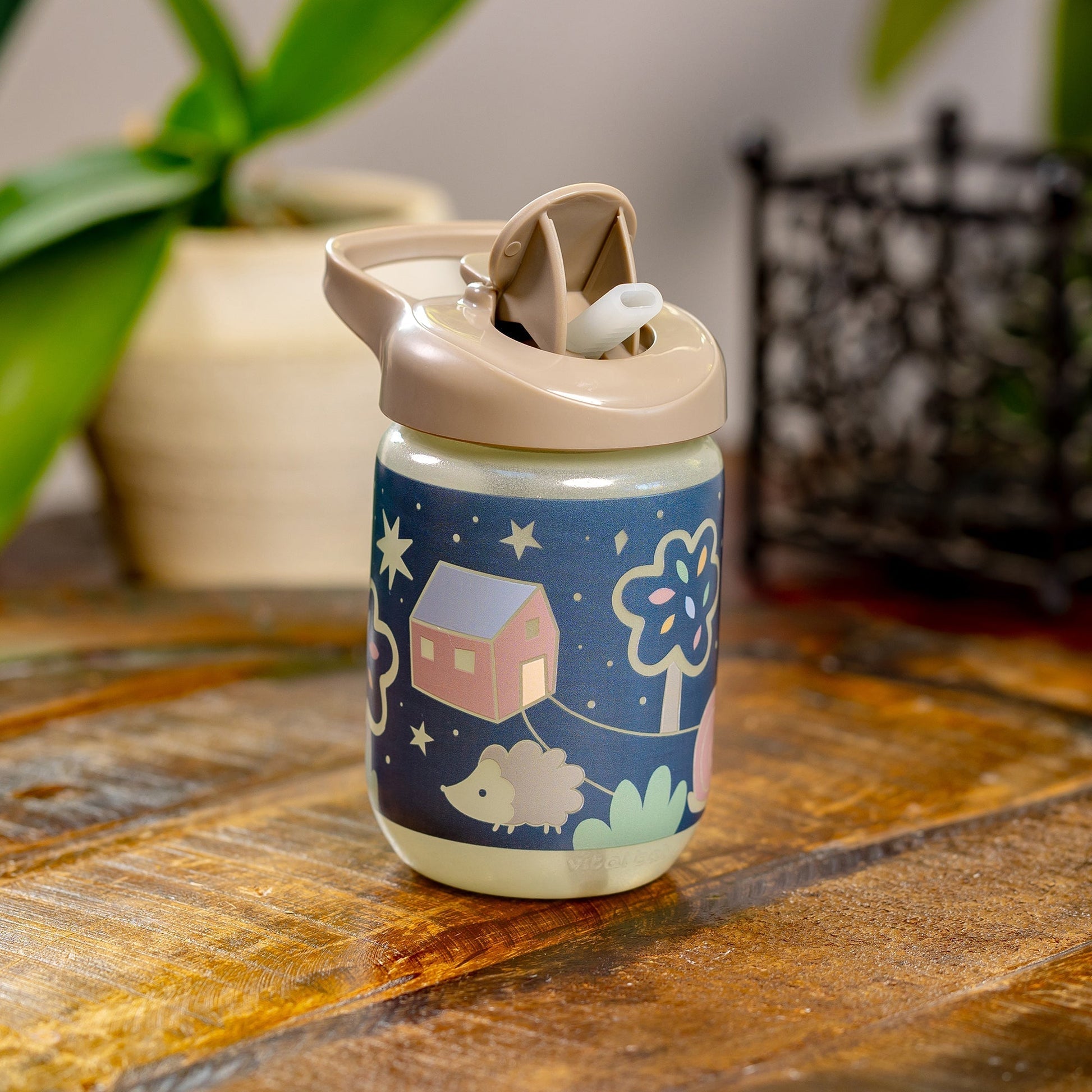Vital Baby Hydrate Sippy Straw Glow in the Dark Woodland Glow 350ml Baby Products Wholesaler