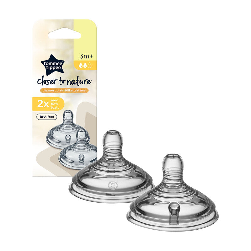 Tommee Tippee Closer to Nature Teat Medium Flow 2Pk Baby Products Wholesaler