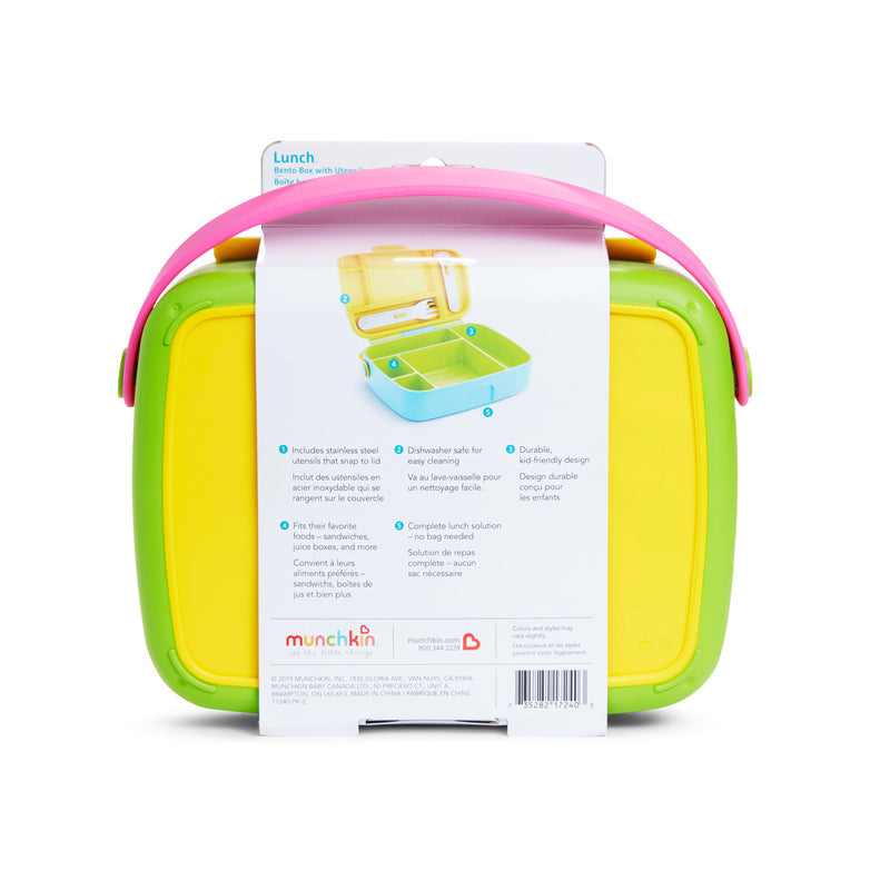 Munchkin Lunch Bento Box With Utensils Pink Baby Products Wholesaler