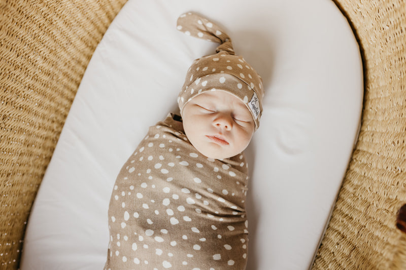 Copper Pearl Top Knot Hat Fawn 0-4m Baby Products Wholesaler