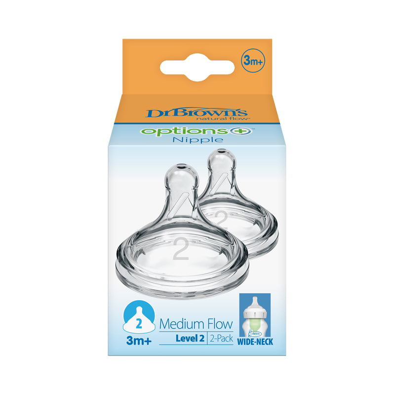 Dr. Brown's Options+ Teat 3m+ 2Pk Baby Products Wholesaler
