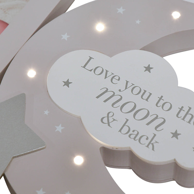 Bambino Light Up Moon Mantel Plaque Frame Baby Products