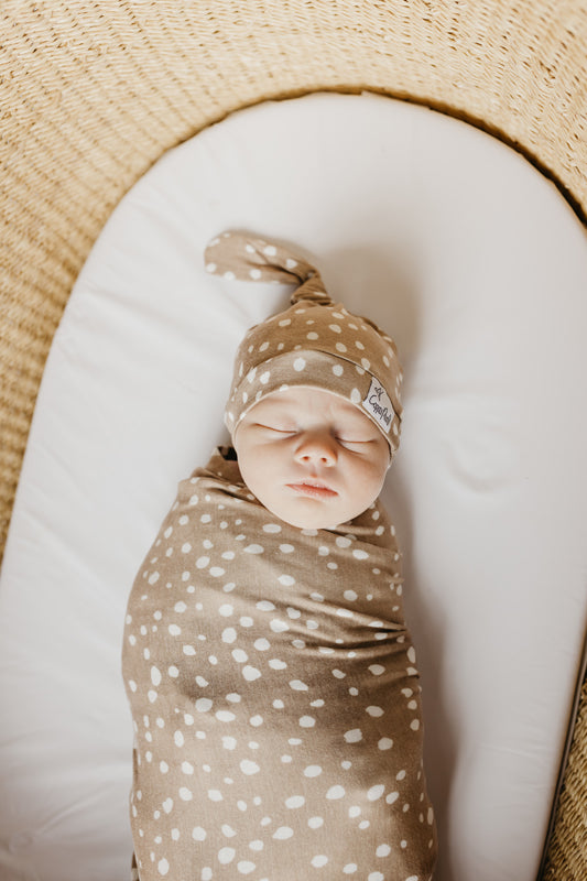 Copper Pearl Top Knot Hat Fawn 0-4m Baby Products Wholesaler