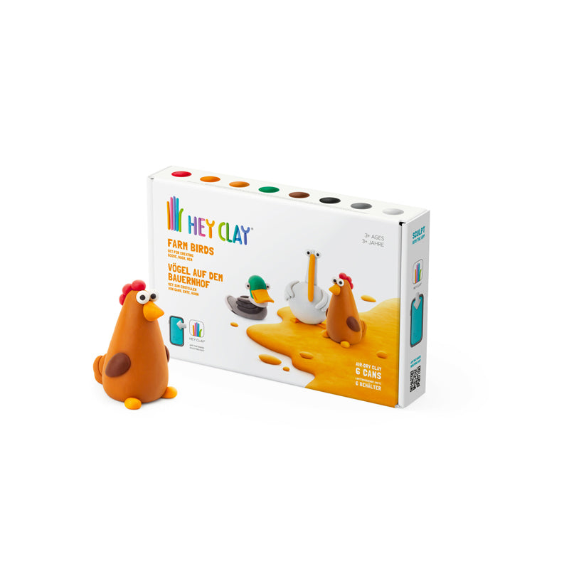 Hey Clay Farm Birds Medium Set Baby Products Wholesaler