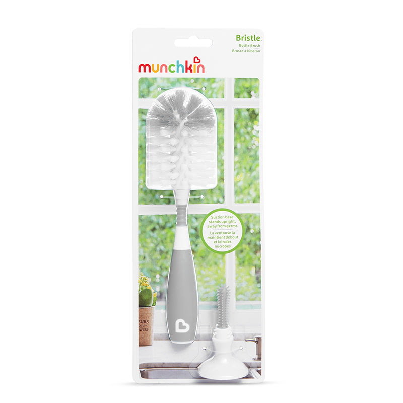 Munchkin Baby Milk Bottle and Teat Brush Cleaning Bristle Grey