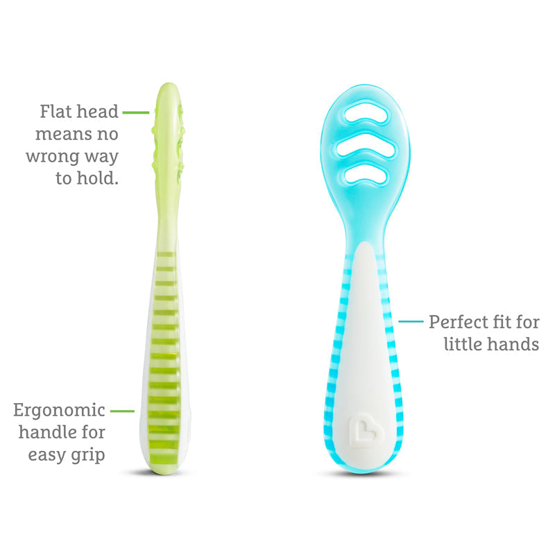 Munchkin Gentle Dip Multistage First Spoons Blue Green 3Pk Baby Products Wholesaler