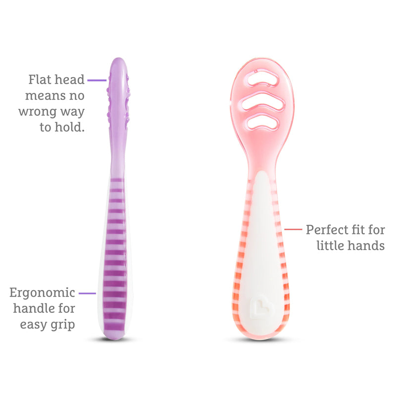 Munchkin Gentle Dip Multistage First Spoons Pink Purple 3Pk Baby Products Wholesaler